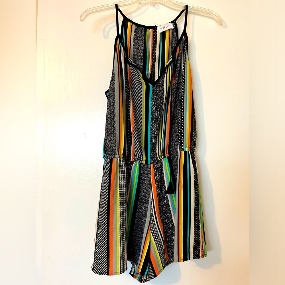 Summer Striped Sleeveless Romper